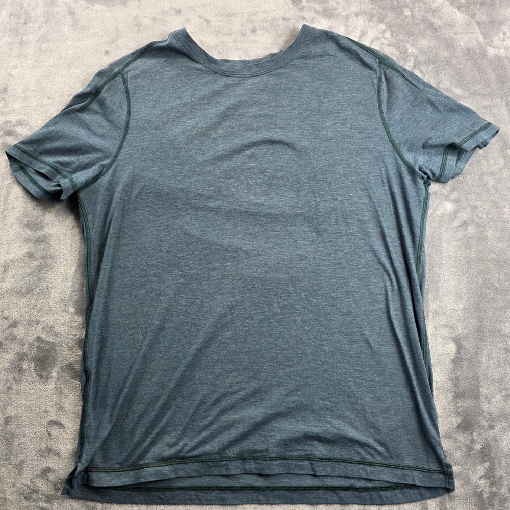 Lululemon Short Sleeve Shirt Mens XL Teal Green Heathered Metal Vent Tech Tee